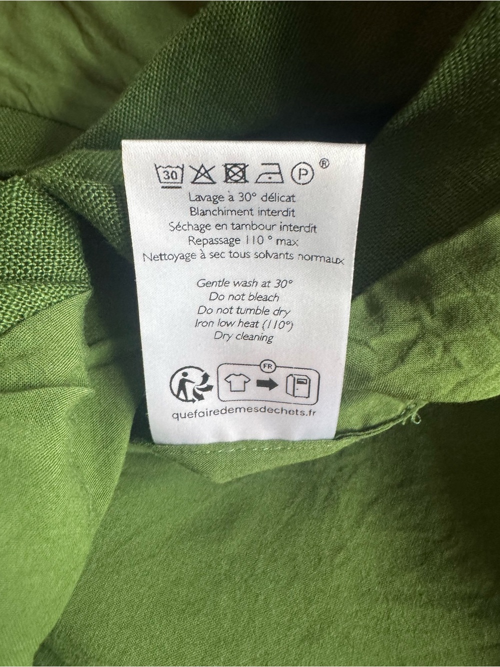 Sezane Editions Lucilla Summer Green Linen Skirt size 38 - Picture 7 of 7